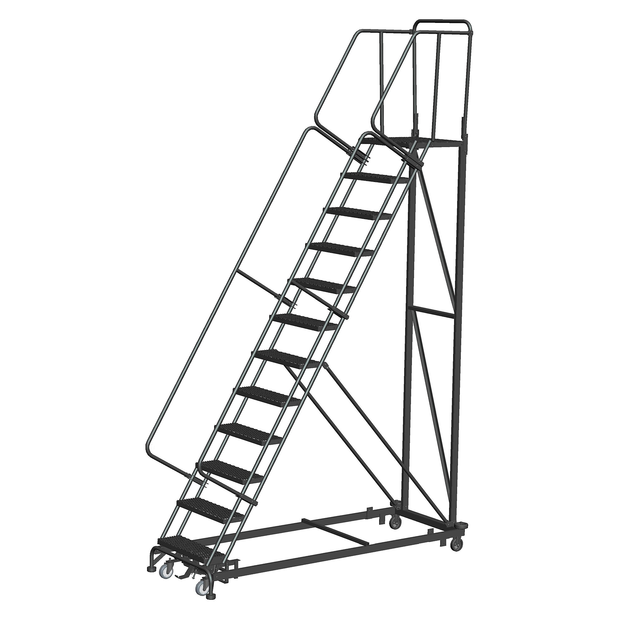 Ballymore, Rolling Ladder, Overall Height 180 in, Steps 15, Material Steel, Model# ML154021X